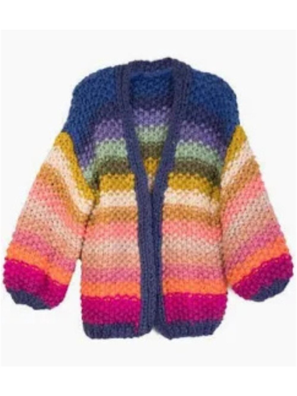 FRNCH Rainbow Chunky Knit Cardigan